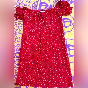 Red flower dress!